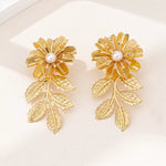 18K Gold-Plated Flower Earrings