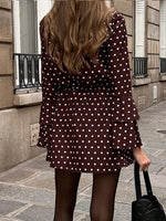 Polka Dot Long Sleeve Mini Dress