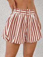 High-Waisted Striped Bubble Shorts