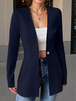 One Button Long Sleeve Blazer