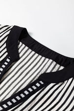 Striped Ruffle Sleeve Tiered Midi Dress