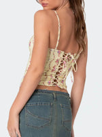Floral Print Sweetheart Neck Cami - Ladyez