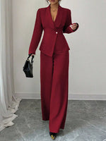 One Button Blazer and Pants Set