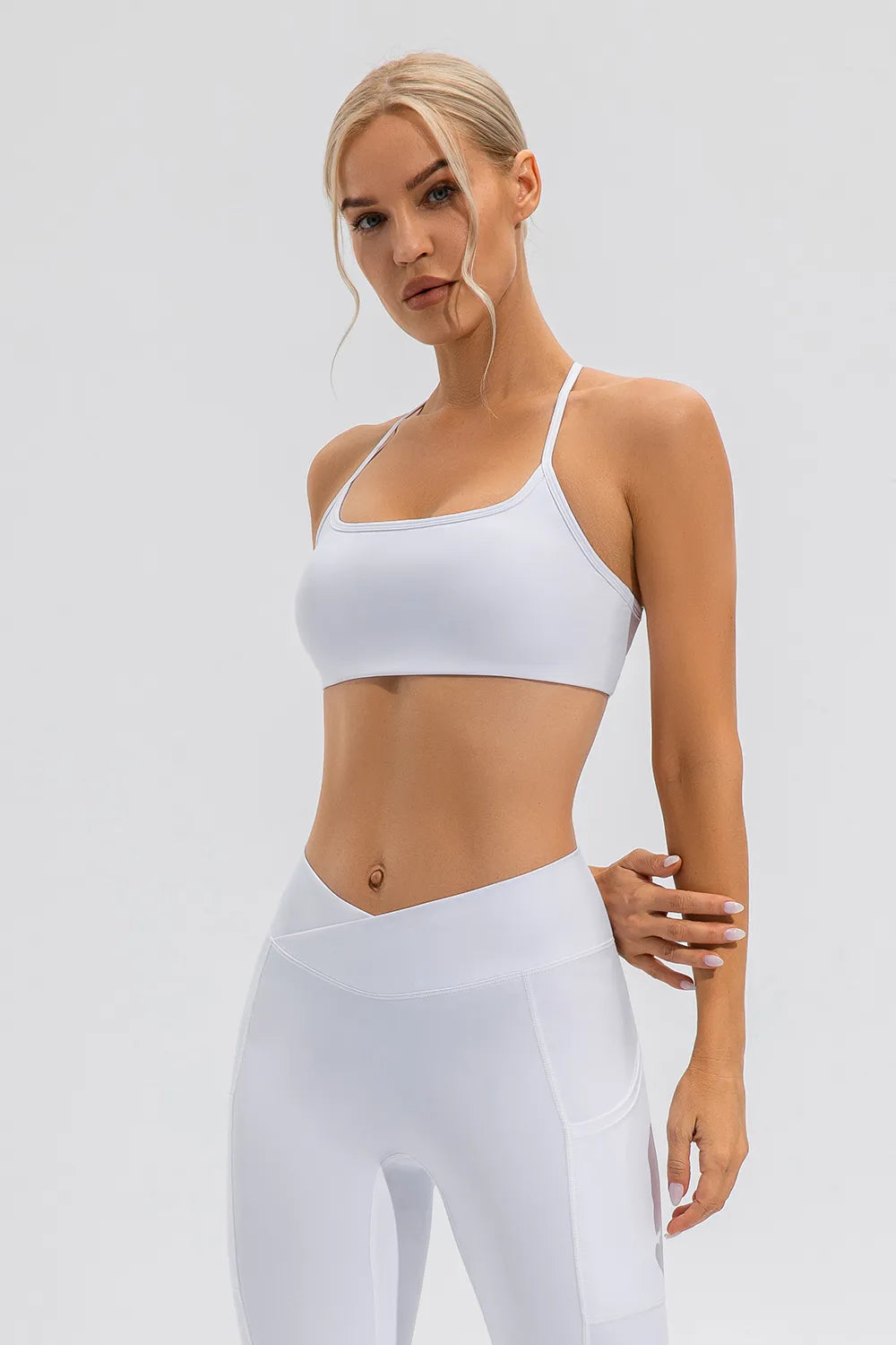 Crisscross Spaghetti Strap Active Cami - Ladyez