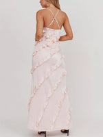 Ruffled Spaghetti Strap Maxi Dress