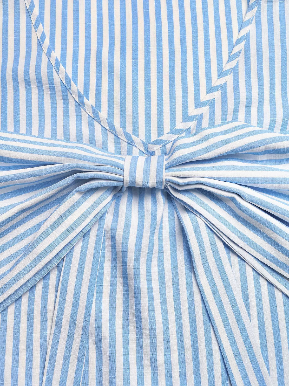 Striped Bowknot Sleeveless Top & Shorts Set