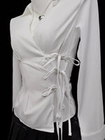 Side Tied Long Sleeve Shirt