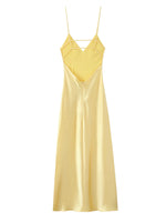 Satin V-Neck Cami Dress - Ladyez