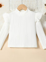 Children's Ribbed Knit Top and Leather Skirt Set
