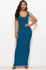 Scoop Neck Wide Strap Maxi Dress - Ladyez