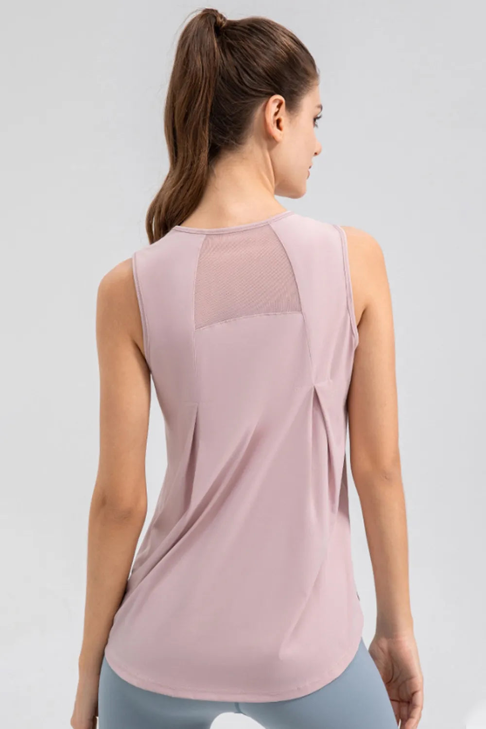 Round Neck Wide strap Active Tank - Ladyez