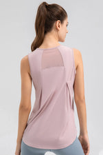 Round Neck Wide strap Active Tank - Ladyez