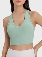 Millennia Scoop Neck Wide Strap Active Tank - Ladyez