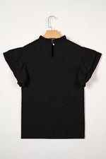 Ruffle Sleeve Textured Blouse