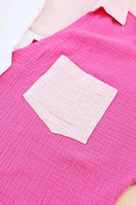Color Block Casual Button Up Shirt