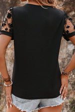 Flora Lace Patchwork Crew Neck Top