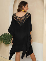 Cutout Ruffled Half Sleeve Cover-Up - Ladyez
