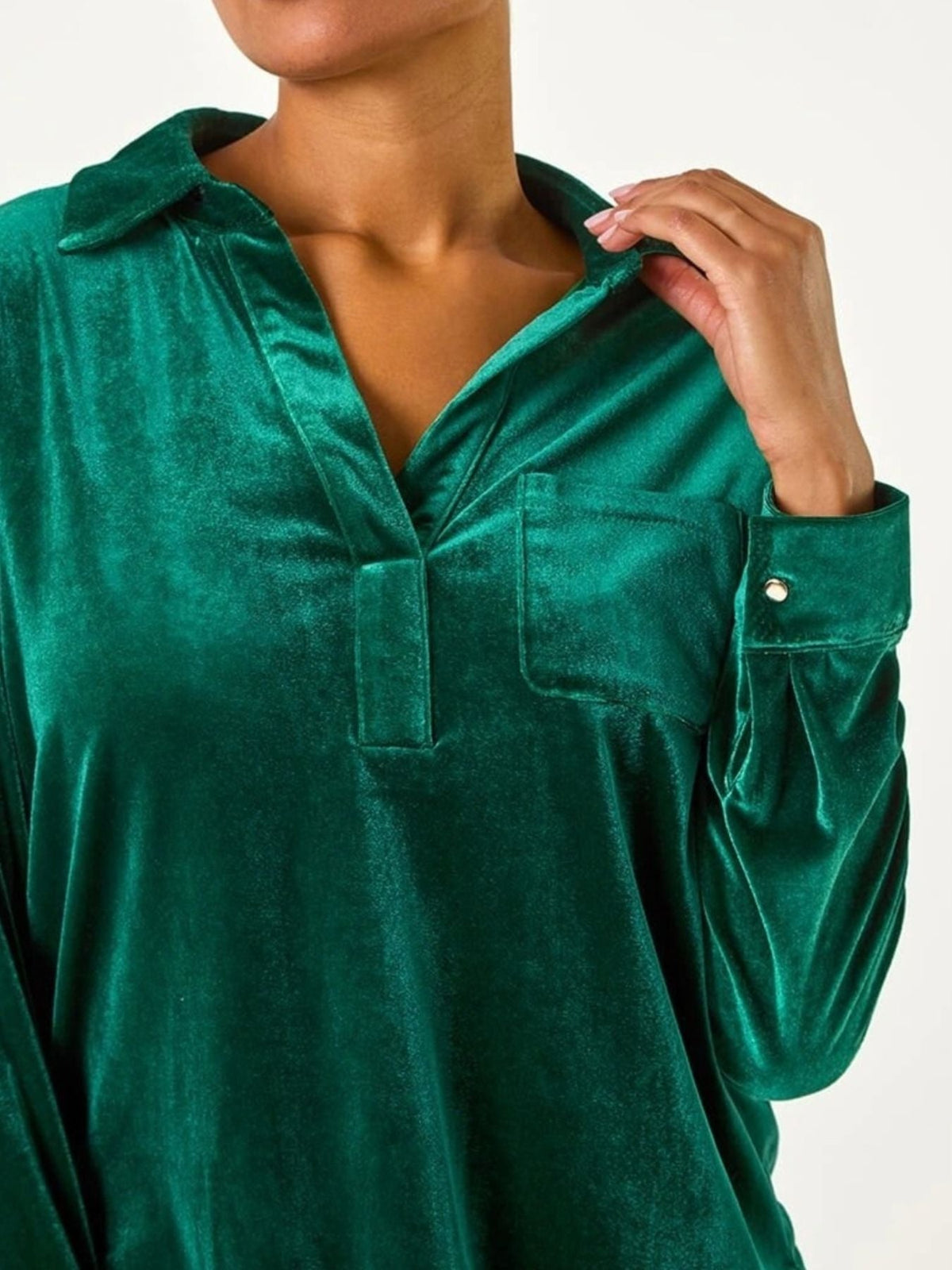 Velvet Long Sleeve Blouse