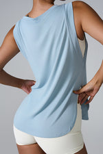 Slit Round Neck Active Tank - Ladyez