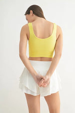 MONO B Ruched Front Active Tank - Ladyez