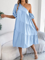 Single Shoulder Tiered Dress