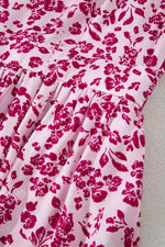 Floral Cutout Back Square Neck Maxi Dress