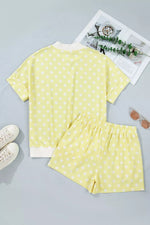 Polka Dot Short Sleeve Top and Shorts Set