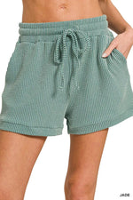 Zenana Raised Rib Cap Sleeve Top & Shorts Set