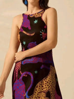 Printed Sleeveless Maxi Dress - Ladyez
