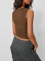 Solid Round Neck Tank - Ladyez