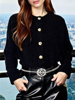 Button-Up Drop Shoulder Cardigan