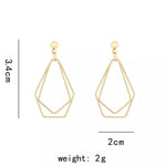 18K Gold-Plated Alloy Geometric Wire Drop Earrings