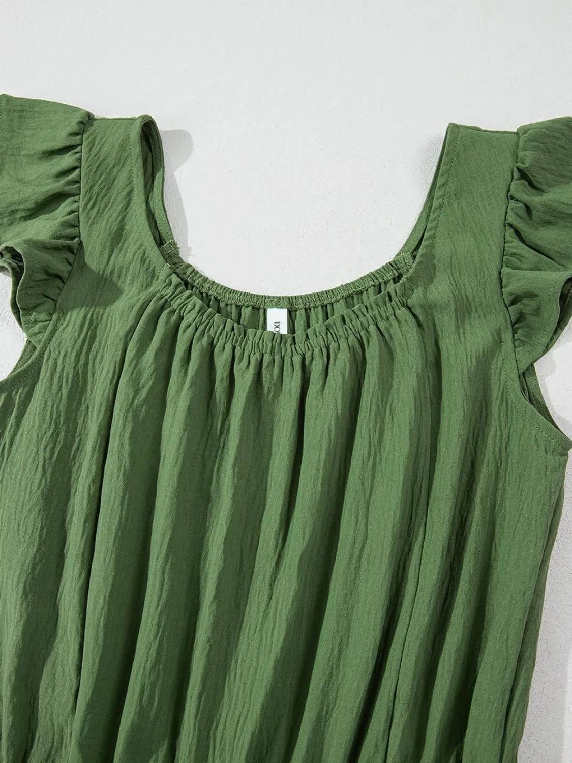 Ruffled Cap Sleeve Wide Leg Jumpsuit - Ladyez