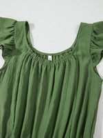 Ruffled Cap Sleeve Wide Leg Jumpsuit - Ladyez
