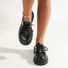 Leather Platform Loafers with Lace-Up Detail