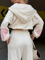 Zip Up Hoodie and Wide-Leg Pants Set