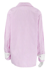 Striped Collared Neck Long Sleeve Shirt