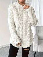 Cozy Textured Drawstring Fleece Hoodie