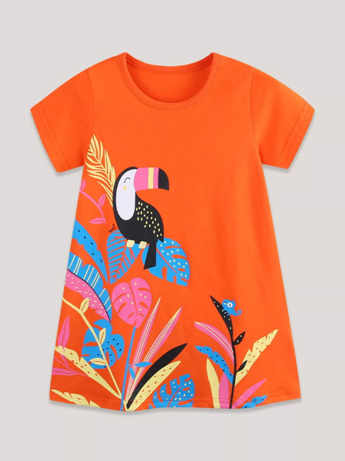 Children's Toucan Print Casual Dress