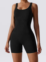 Basic Bae Ribbed Sleeveless Active Romper - Ladyez