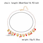 18K Gold-Plated Cherry & Heart Pearl Necklace