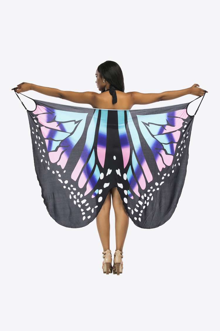 Butterfly Spaghetti Strap Cover Up - Ladyez