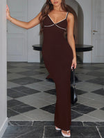 Lace Detail Slim Fit Bodycon Maxi Dress - Ladyez