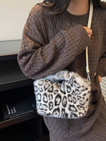 Leopard Plush Crossbody Bag