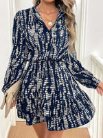 Ruffled Hem Long Sleeve Mini Dress