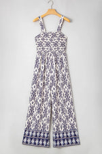Bohemian Print Wide Leg Jumpsuit