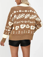 Floral Pattern Button-Down Cardigan