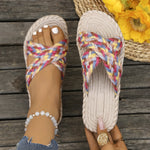 Crisscross Braided Platform Sandals