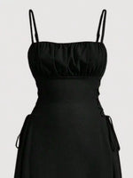 Lace-Up Side A-Line Cami Dress