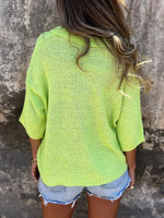 Full Size Johnny Collar Loose Knit Sweater Plus Size